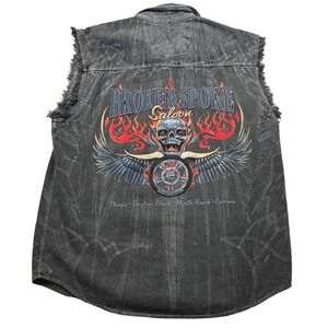 Biker Design Sturgis 2004 Sleeveless Shirt Mens XL Frayed South Dakota